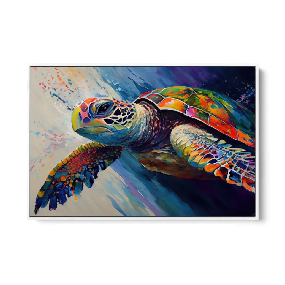 Oil painting of a sea turtle III