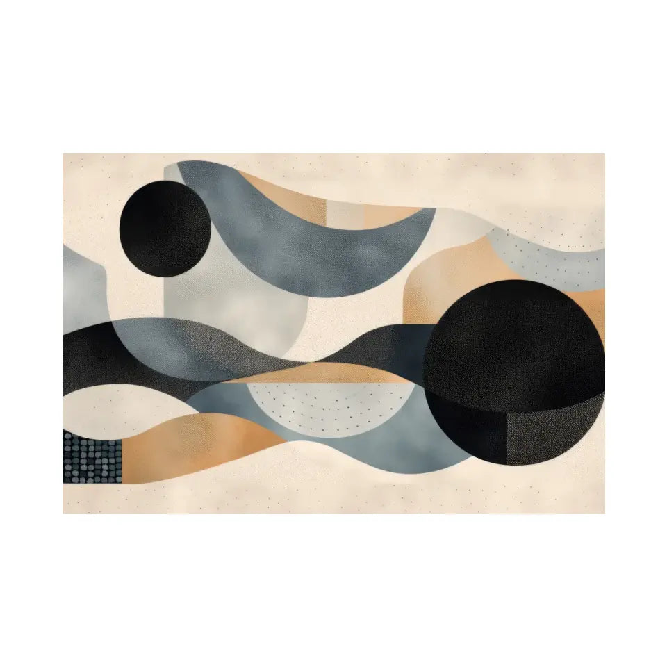 Minimalistic Wavy lines with circles based in abstract shapes IV