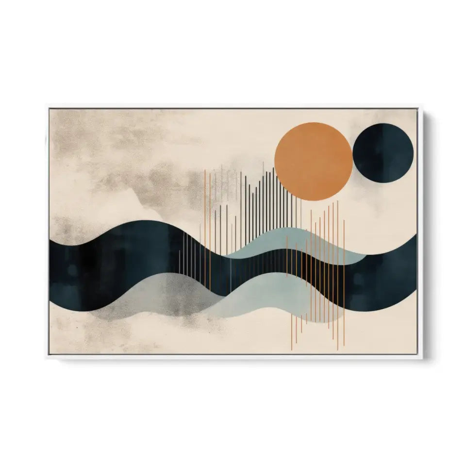 Minimalistic Wavy lines with circles based in abstract shapes III