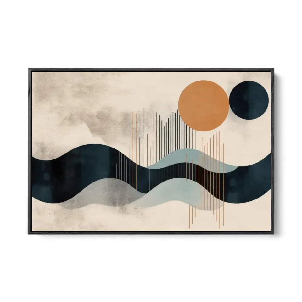 Minimalistic Wavy lines with circles based in abstract shapes III