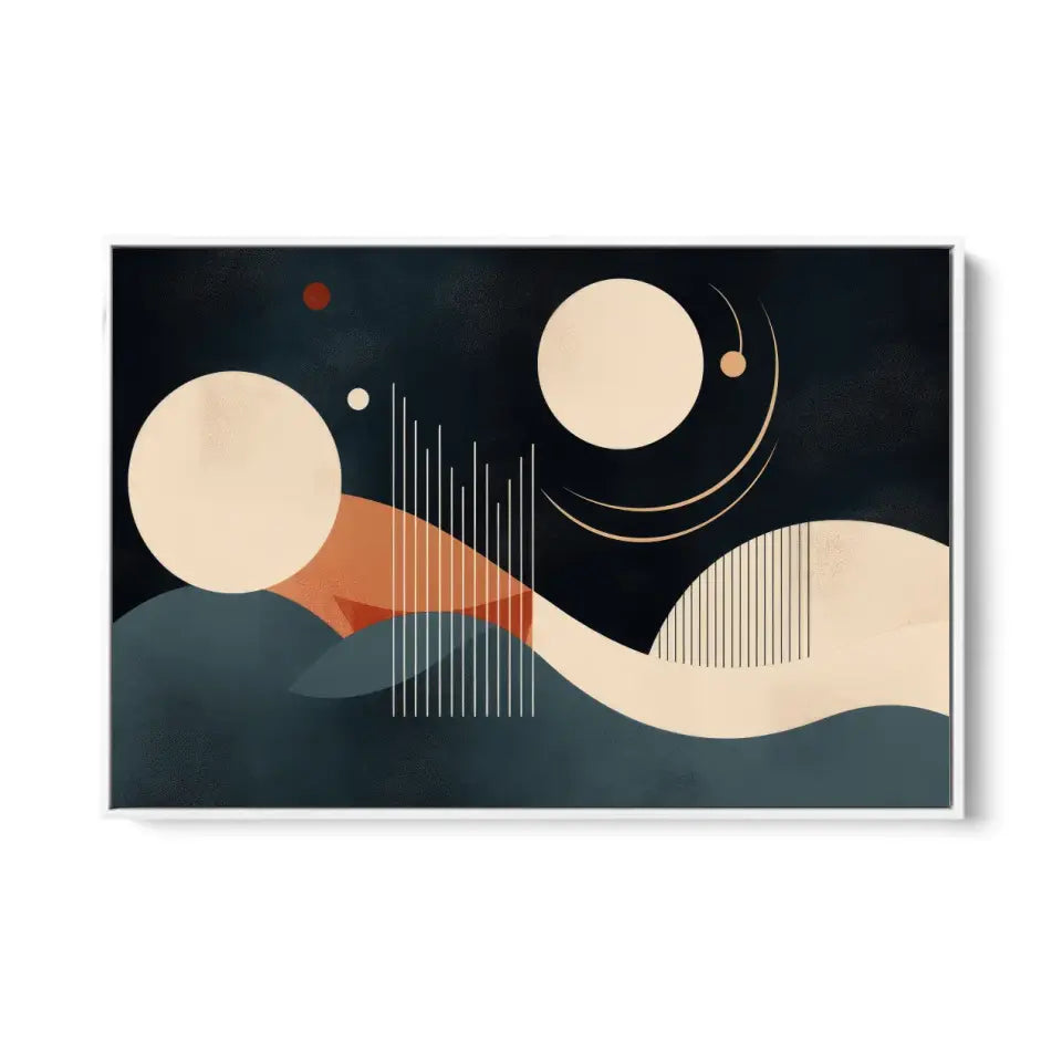 Minimalistic Wavy lines with circles based in abstract shapes II