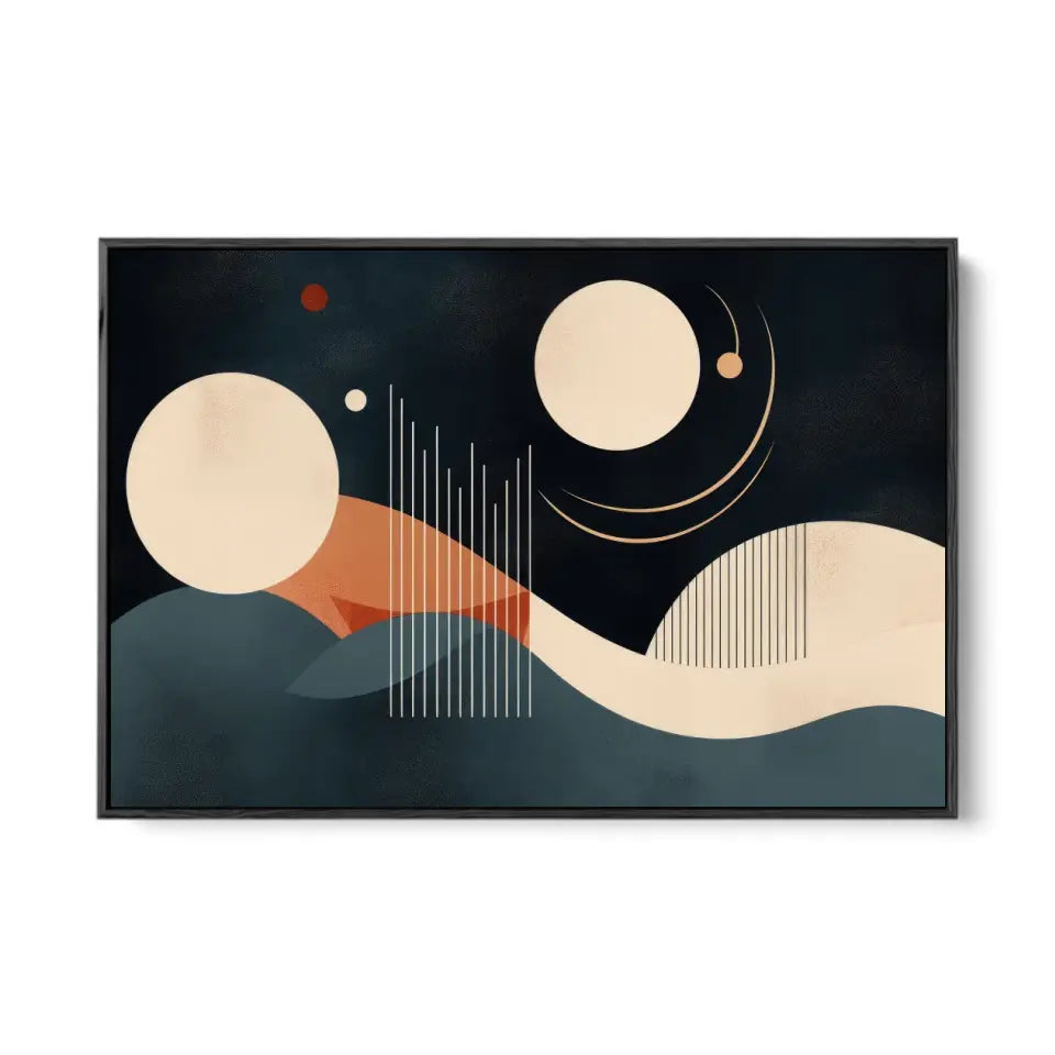 Minimalistic Wavy lines with circles based in abstract shapes II