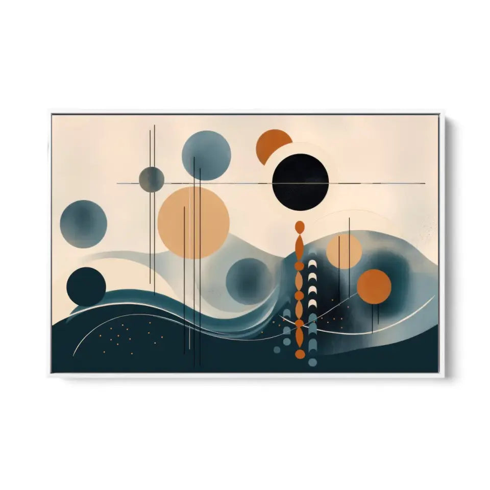 Minimalistic Wavy lines with circles based in abstract shapes I