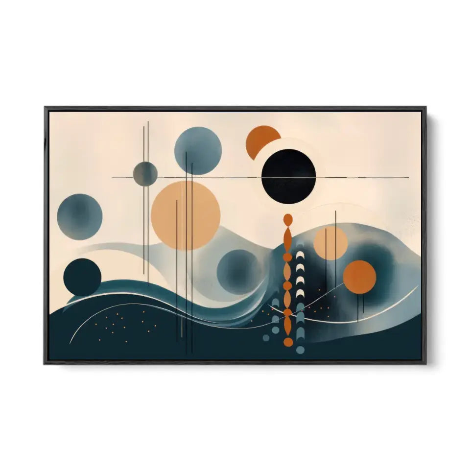 Minimalistic Wavy lines with circles based in abstract shapes I