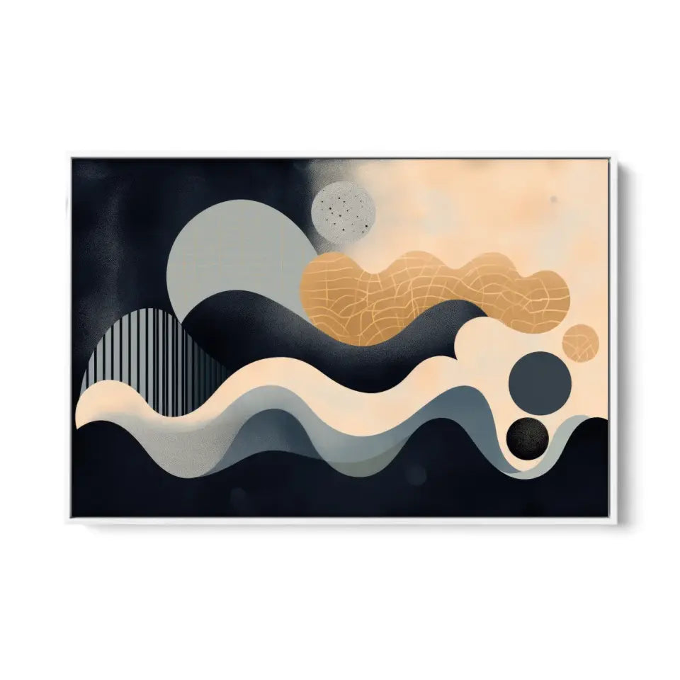 Minimalistic Wavy lines with circles based in abstract shapes V