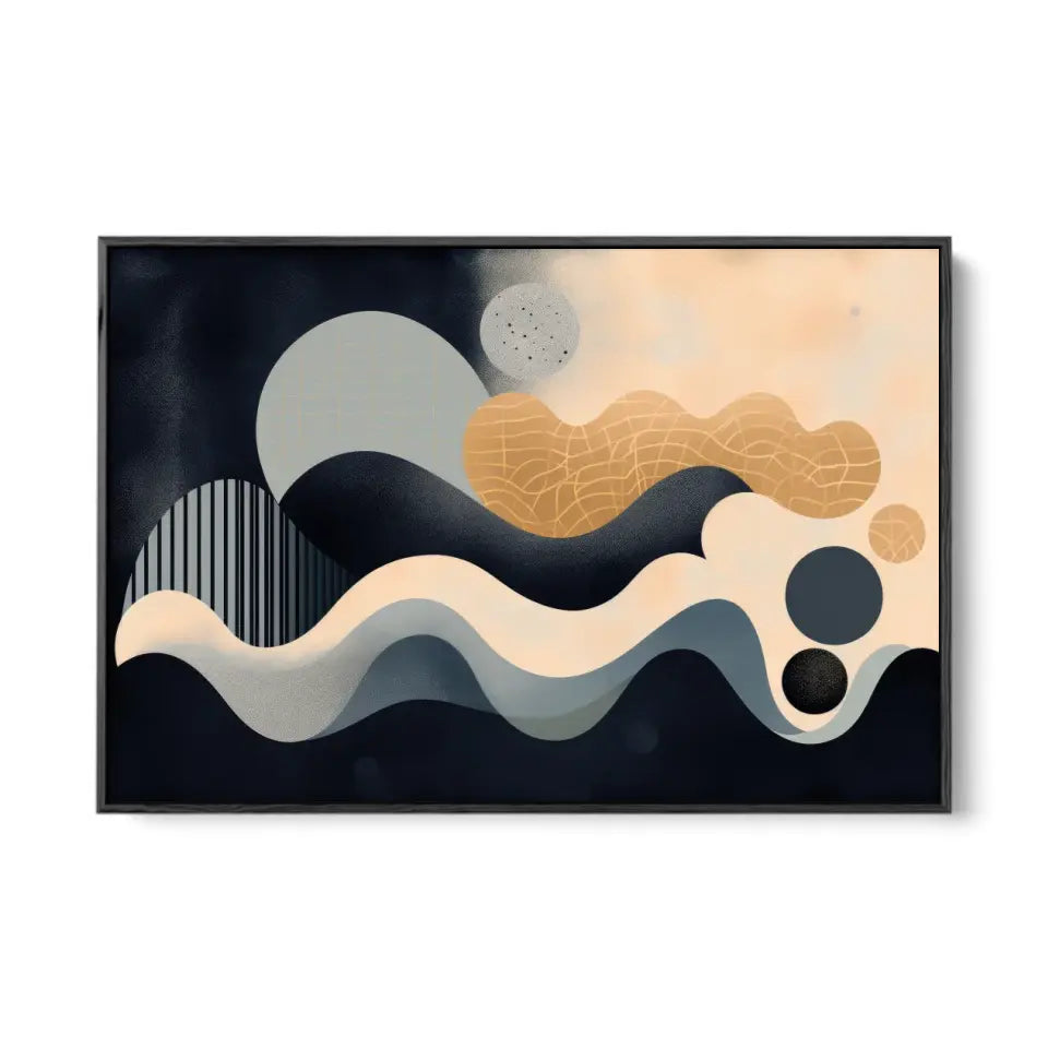 Minimalistic Wavy lines with circles based in abstract shapes V