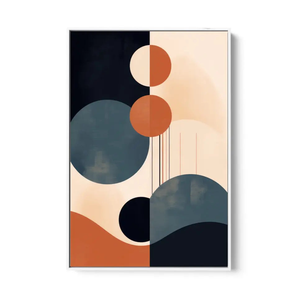 Wavy lines with circles in the style of warm blue and dark tones II