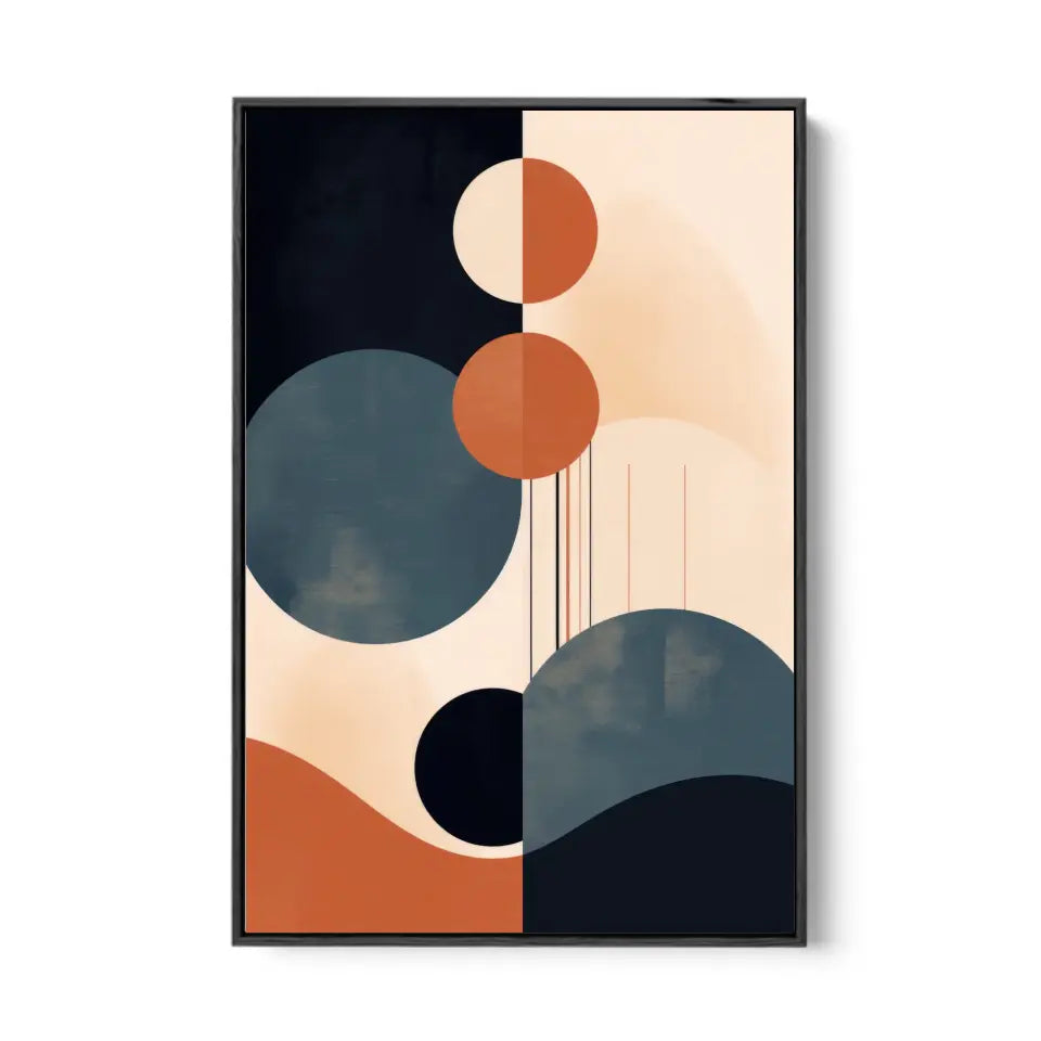 Wavy lines with circles in the style of warm blue and dark tones II