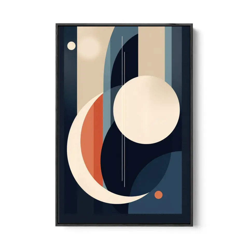 Wavy lines with circles in the style of warm blue and dark tones I