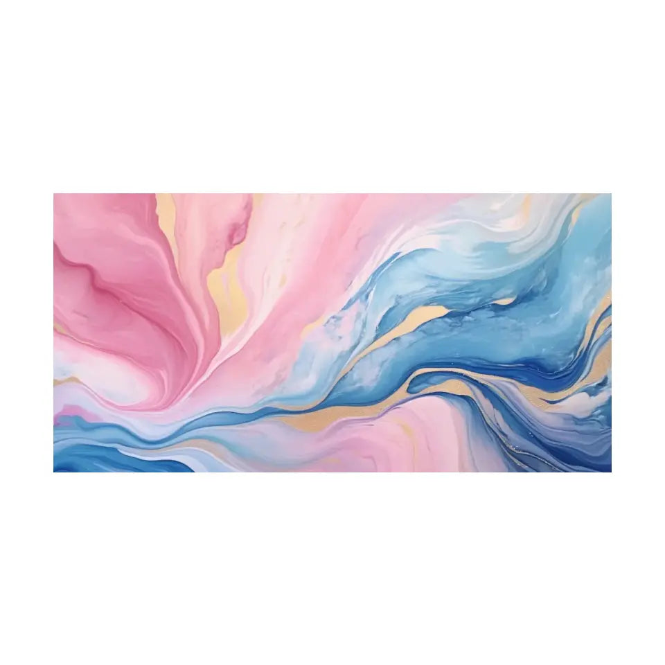 Abstract watercolor painting in pink blue and gold I