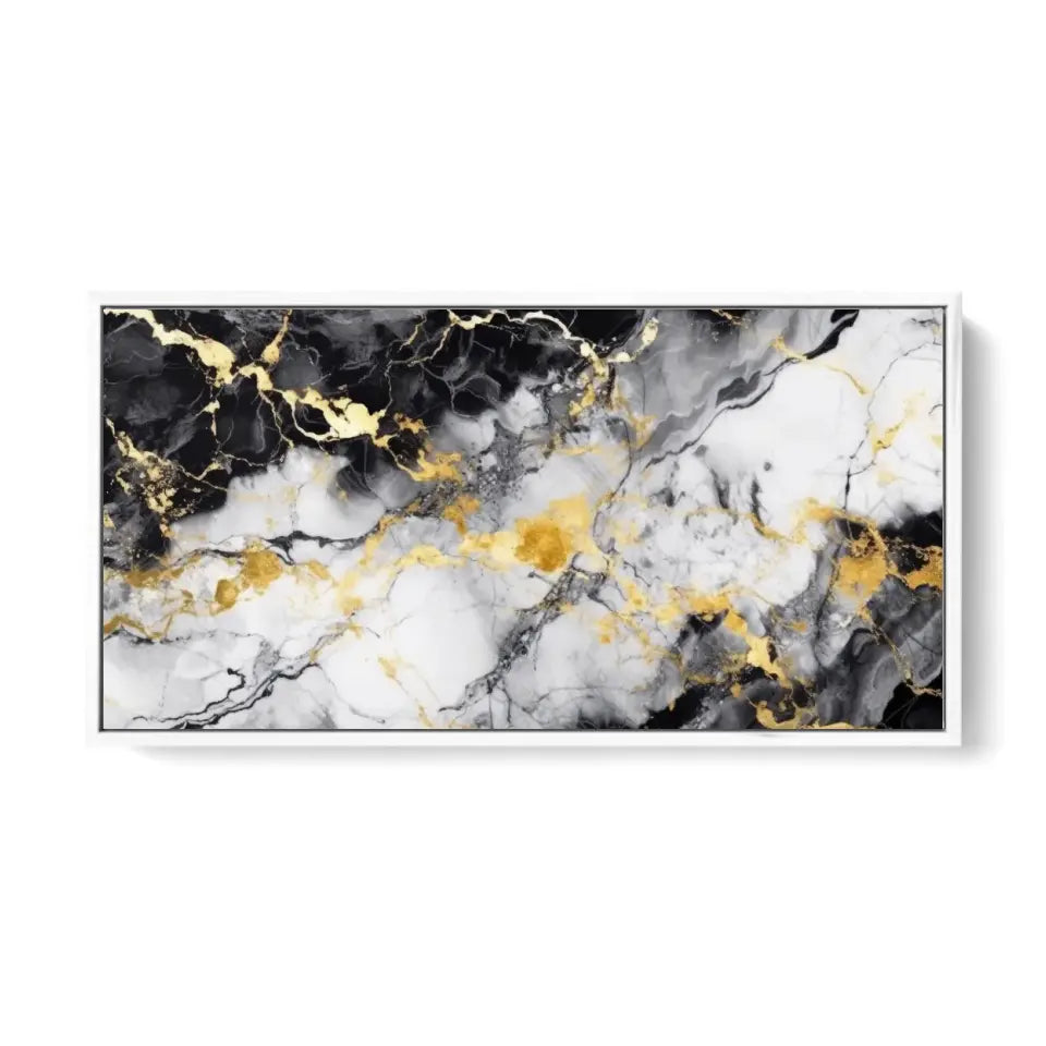 Abstract marbled black and white ink painting