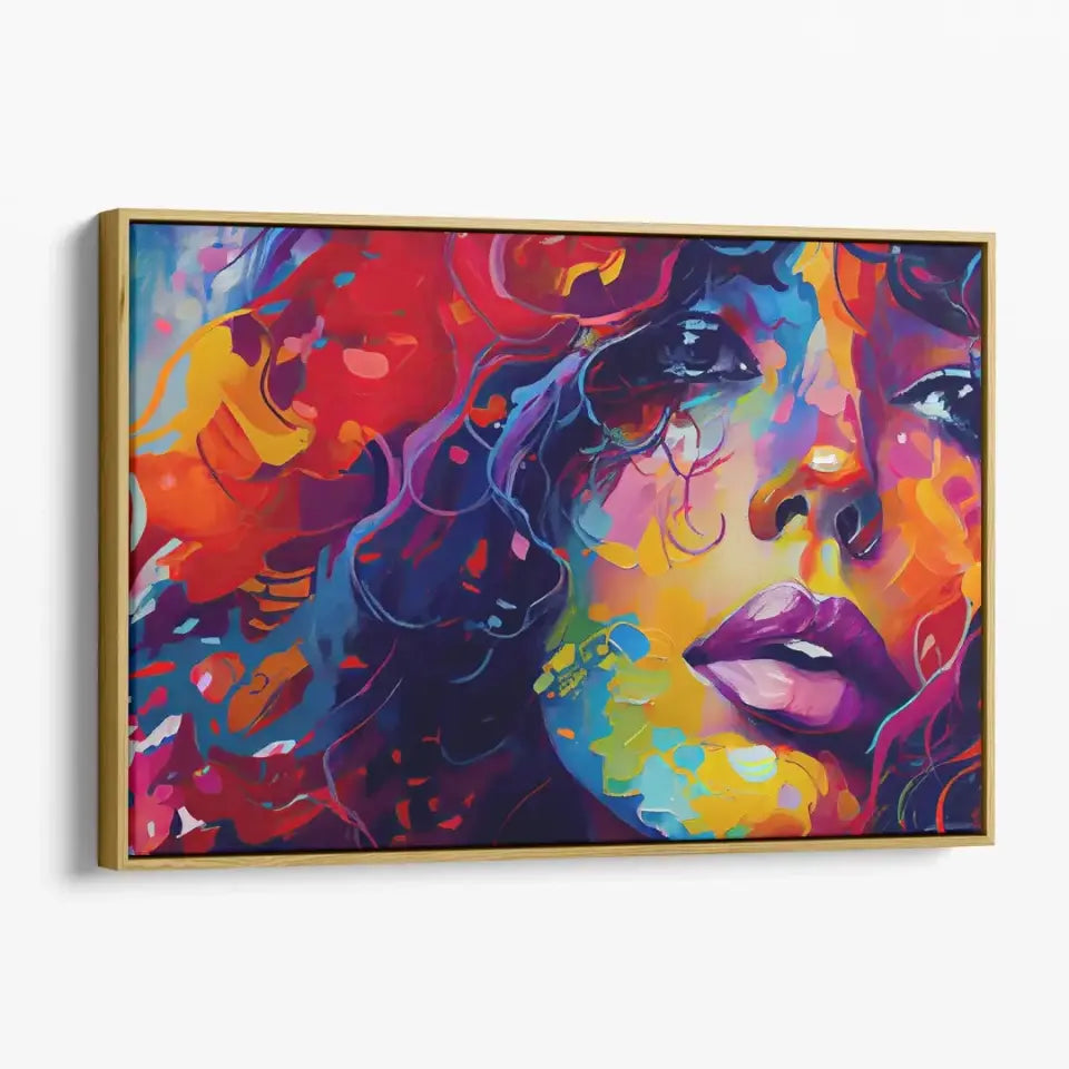 Conceptual abstract oil painting of a beautiful girl