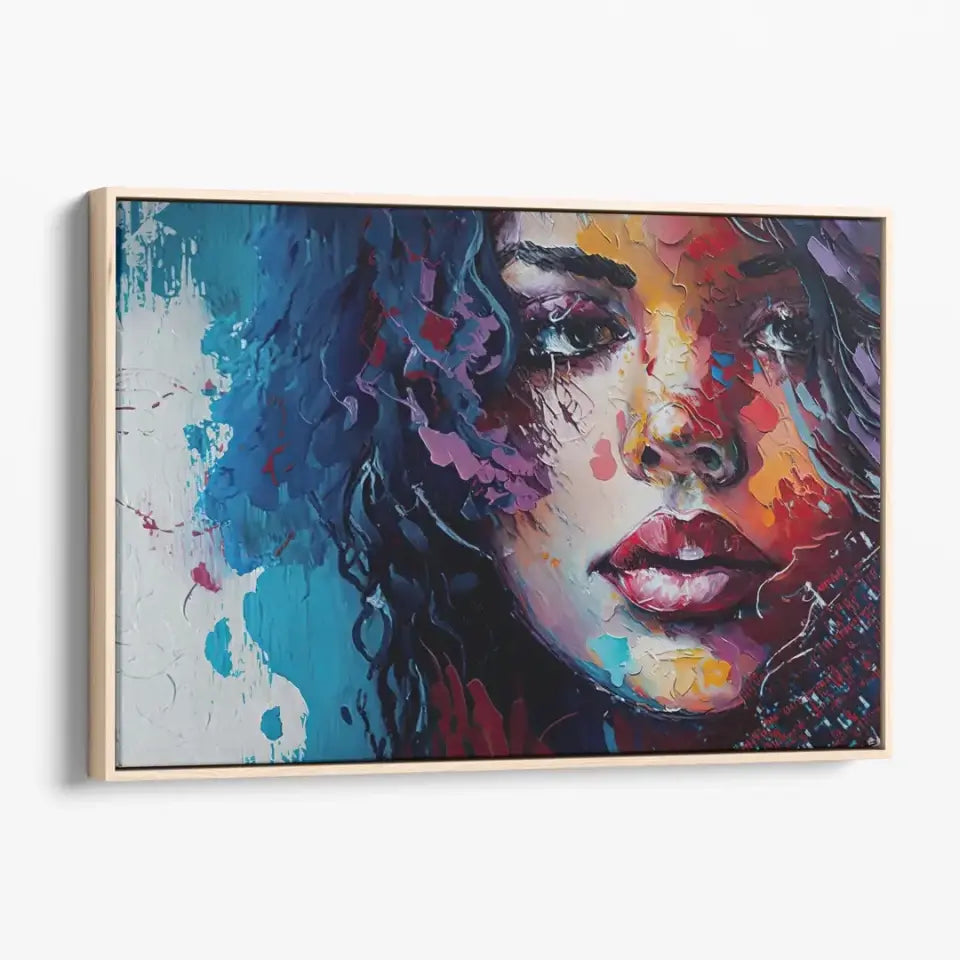 Abstract oil painting of a girl