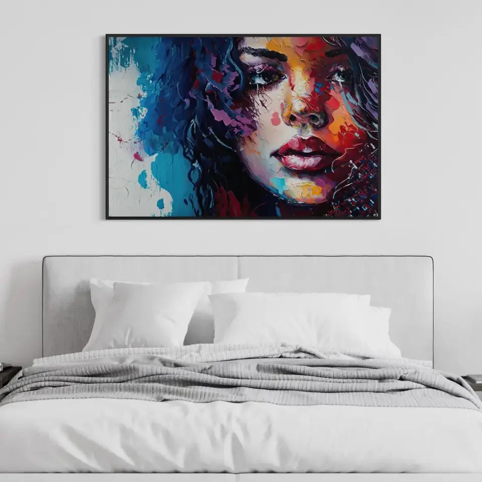 Abstract oil painting of a girl