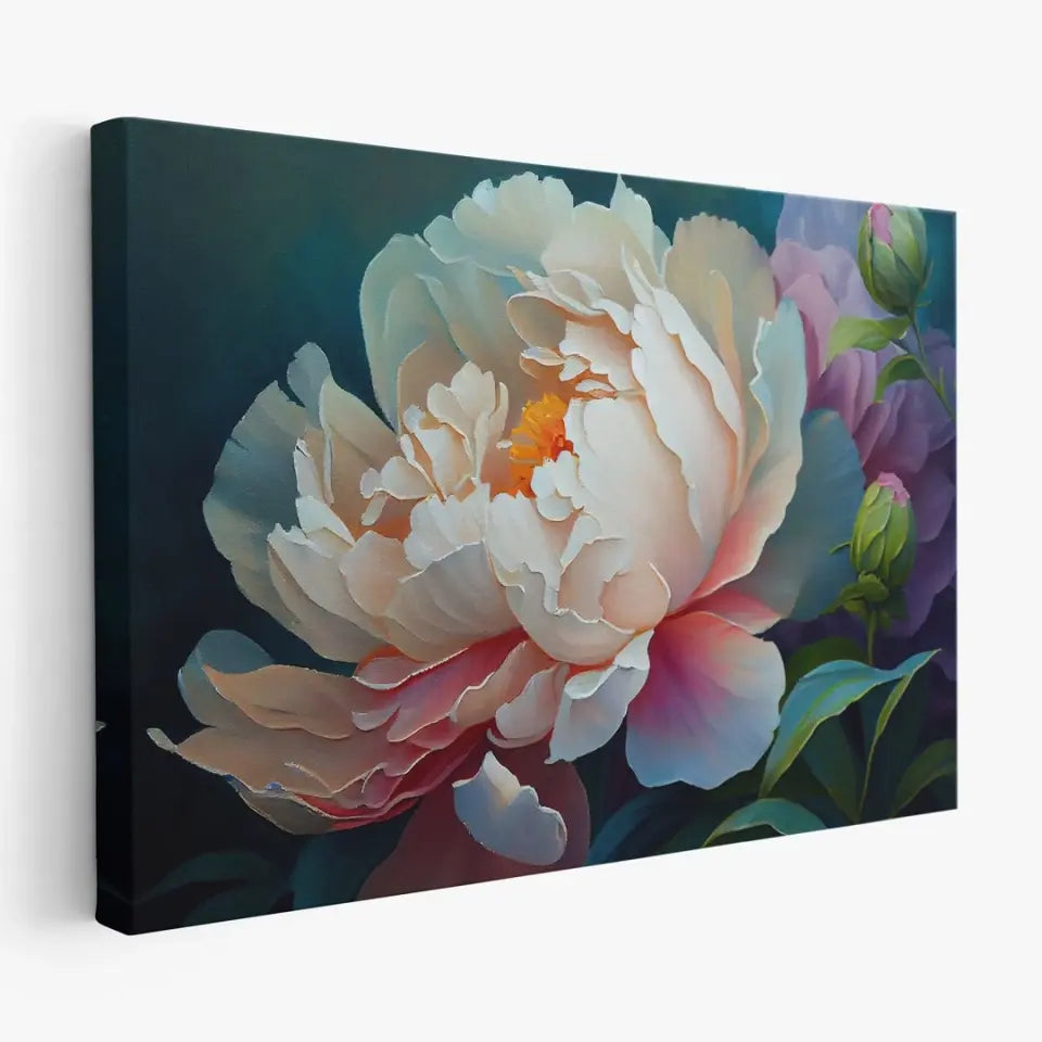 Peony petals oil painting canvas