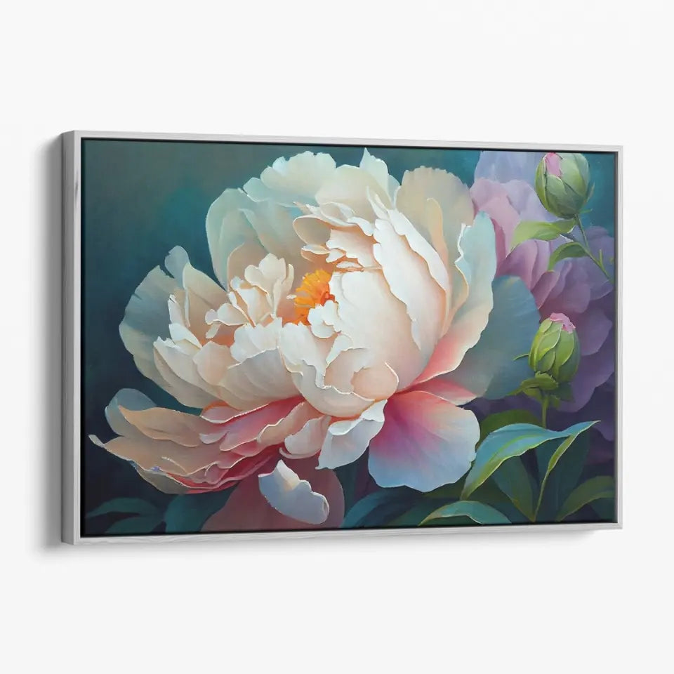 Peony petals oil painting canvas