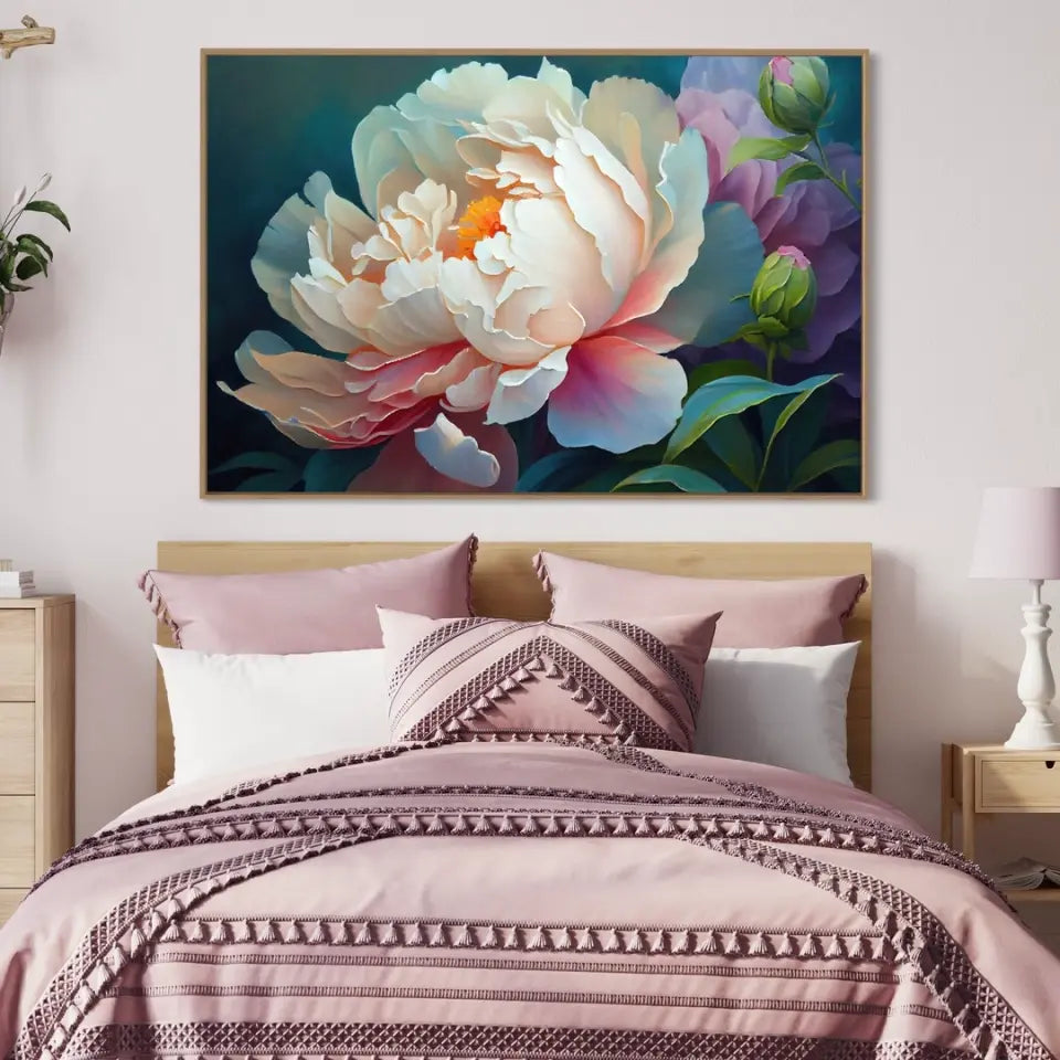 Peony petals oil painting canvas