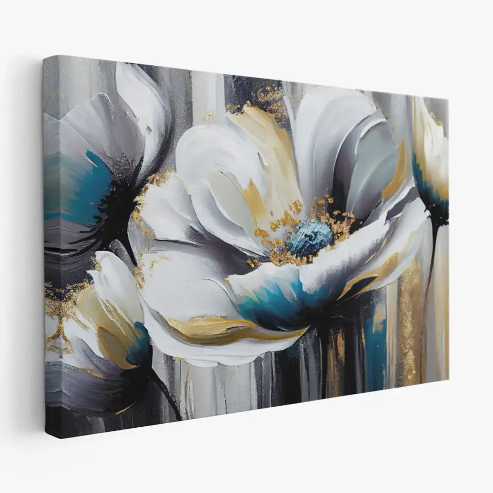 Abstract Oil Painting of Flowers in Modern Art Style