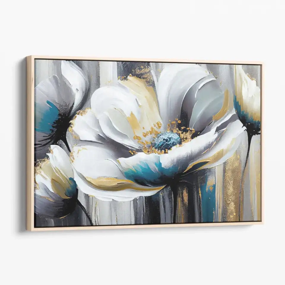 Abstract Oil Painting of Flowers in Modern Art Style