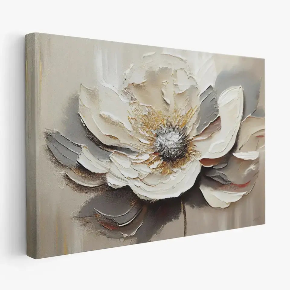 Abstract Oil Painting of a Flower