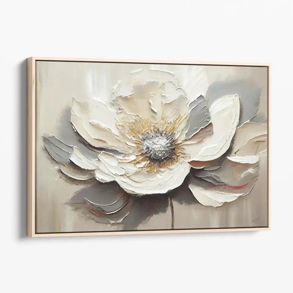 Abstract Oil Painting of a Flower