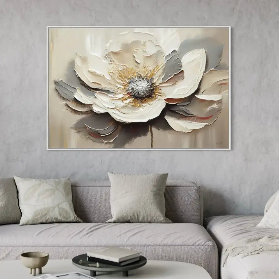 Abstract Oil Painting of a Flower