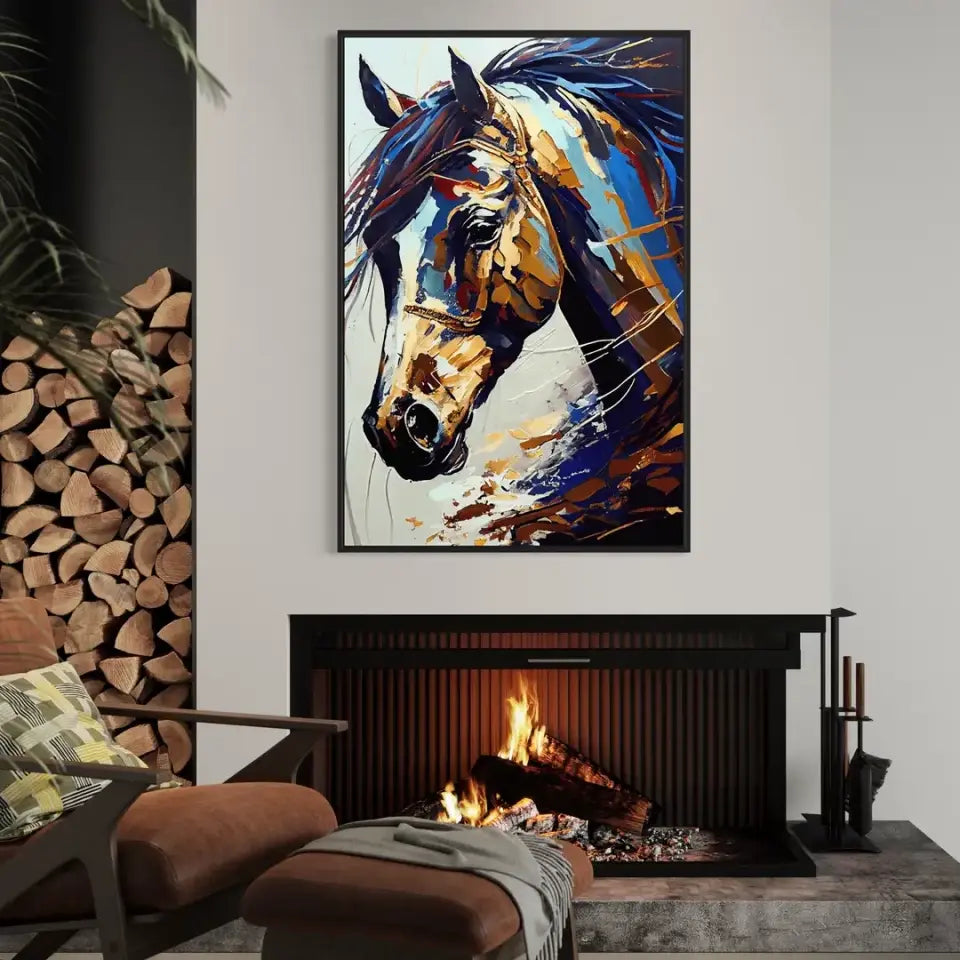 Equestrian Harmony-Multicolored Horse Portrait