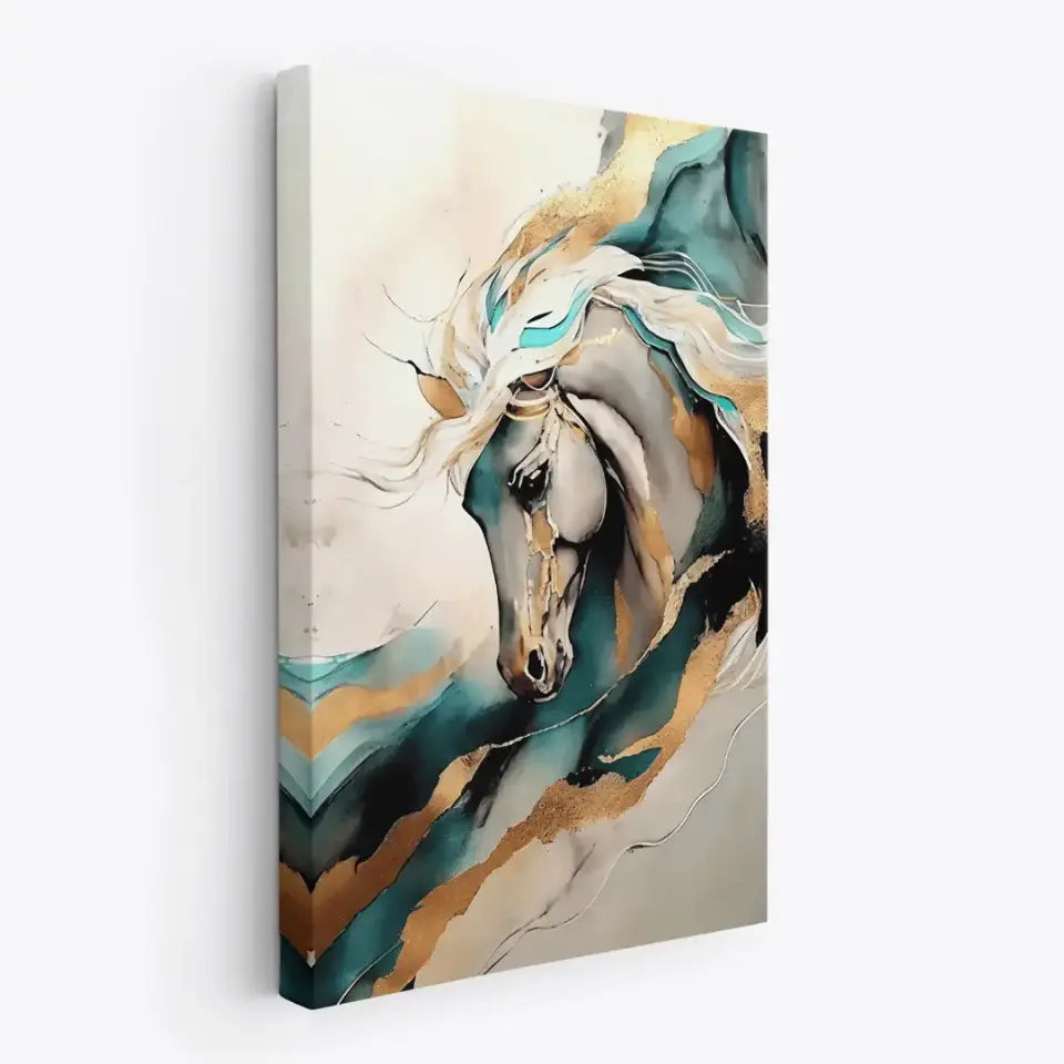 Golden Horse abstract oil painting