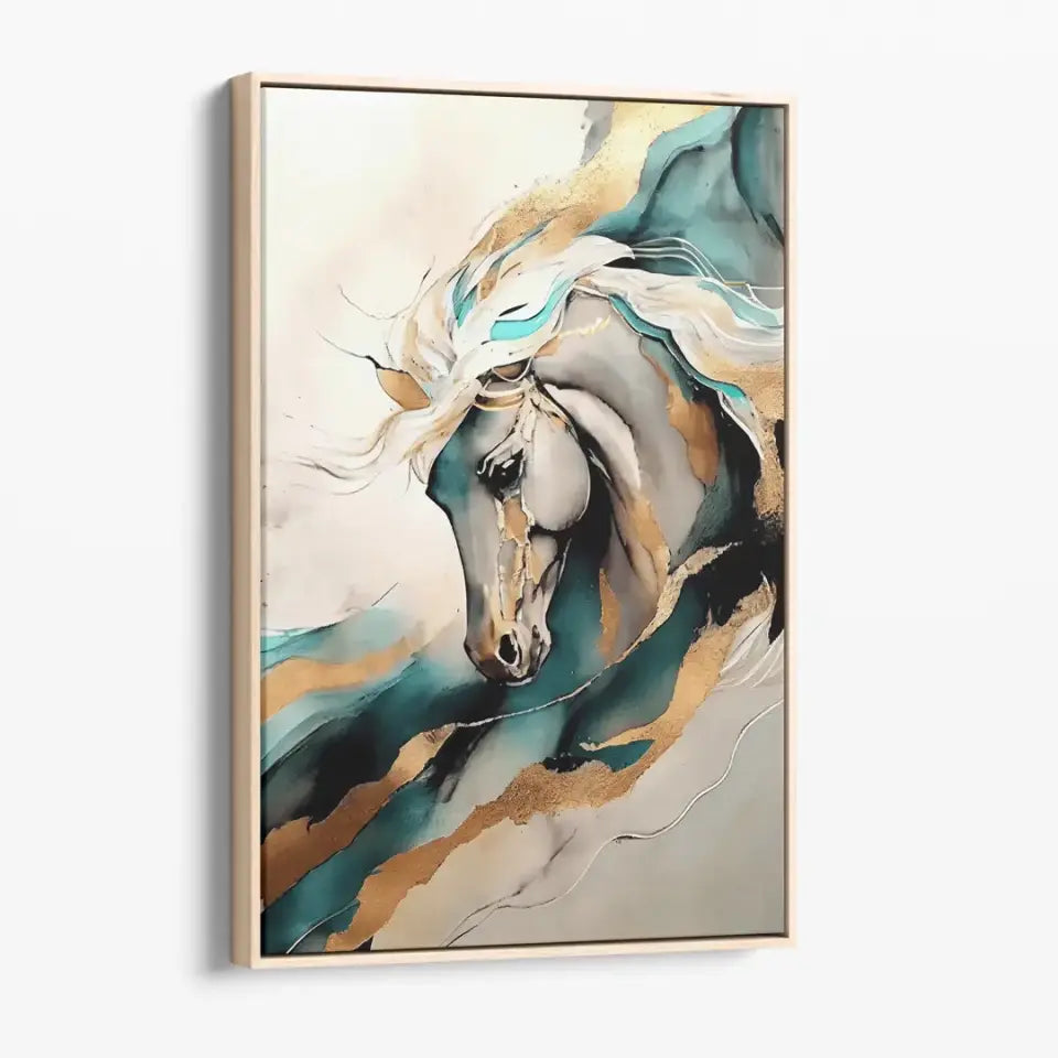 Golden Horse abstract oil painting