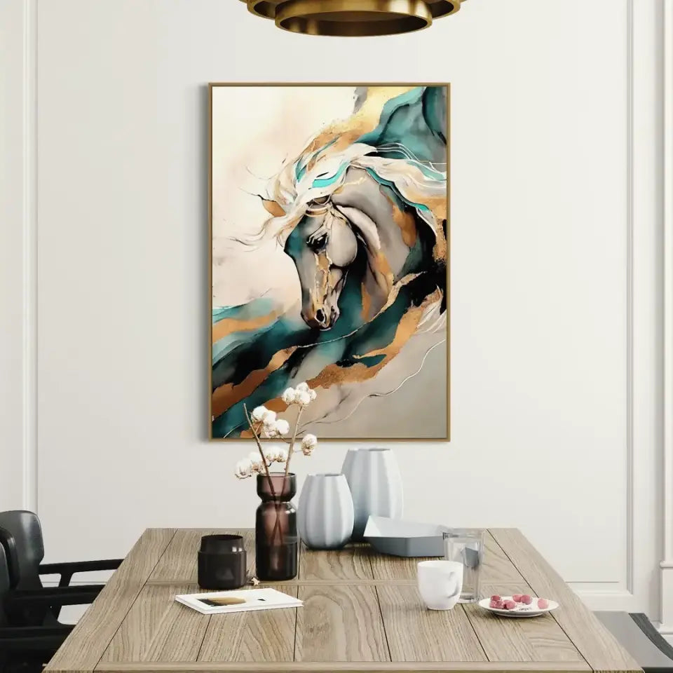 Golden Horse abstract oil painting