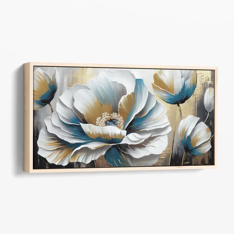 Abstract Oil Painting of luxurious Flowers