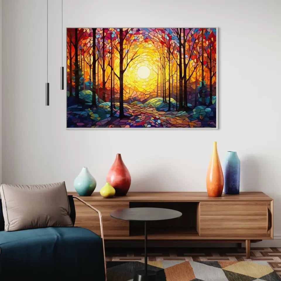 Mosaic sun in the forest