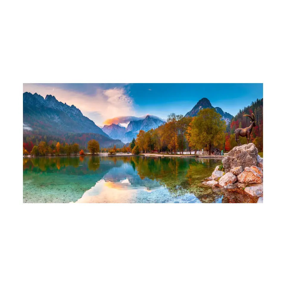 Jasna lake with beautiful reflections of the mountains