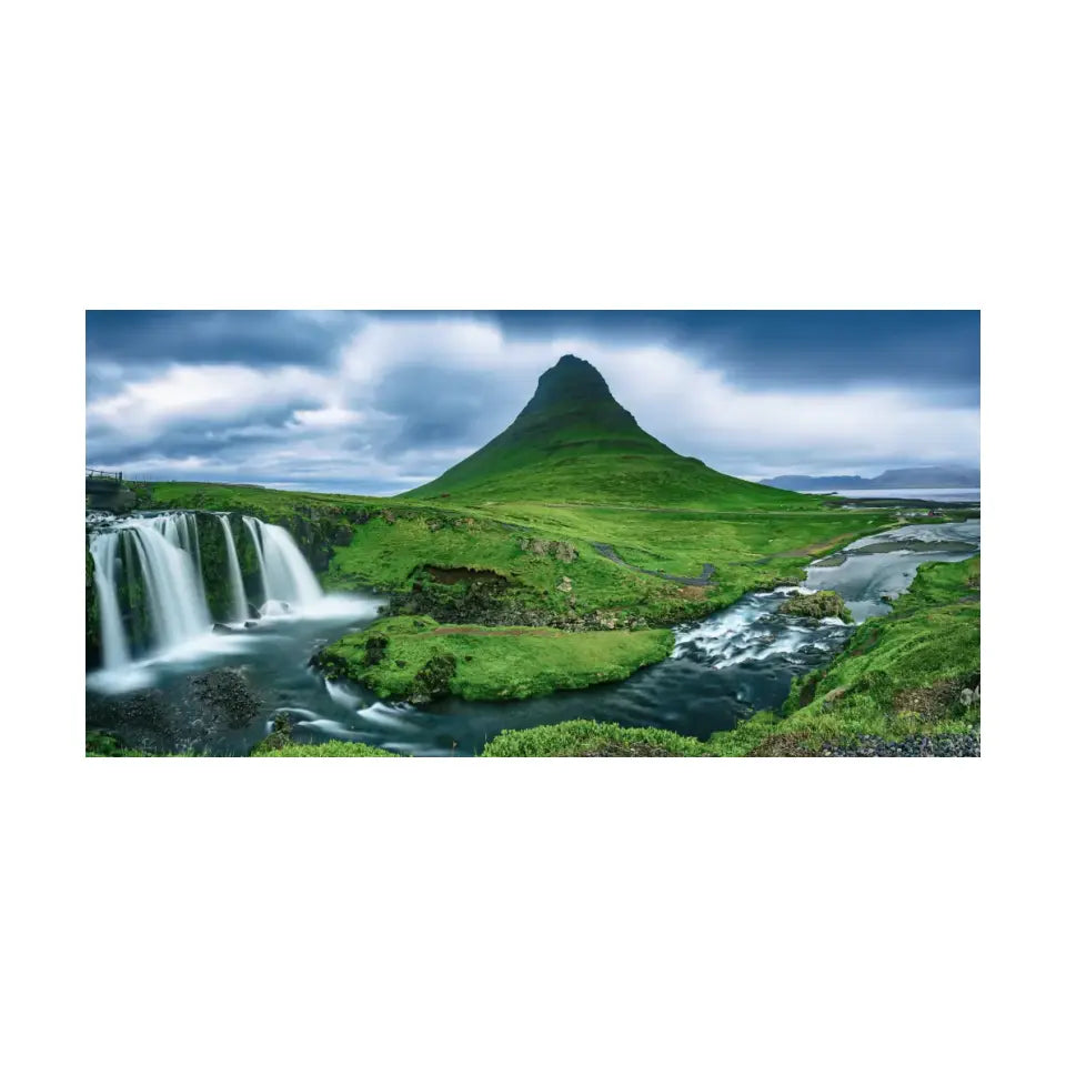 Mountain waterfalls in Iceland