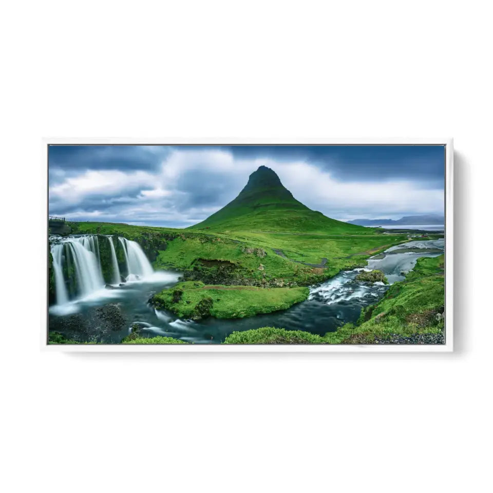 Mountain waterfalls in Iceland