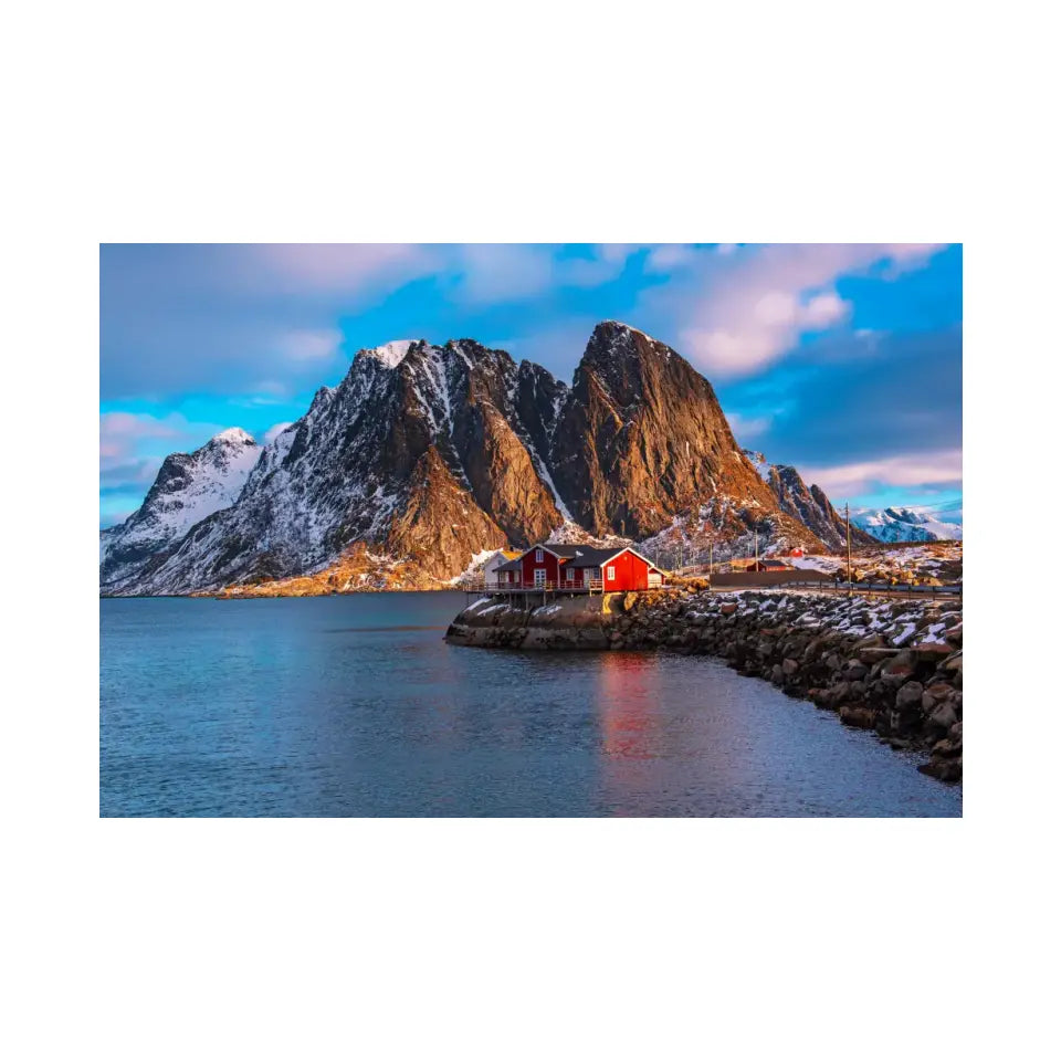 Morning view of Hamnoy fishing village