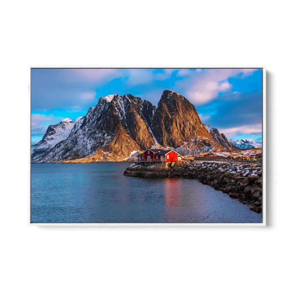 Morning view of Hamnoy fishing village