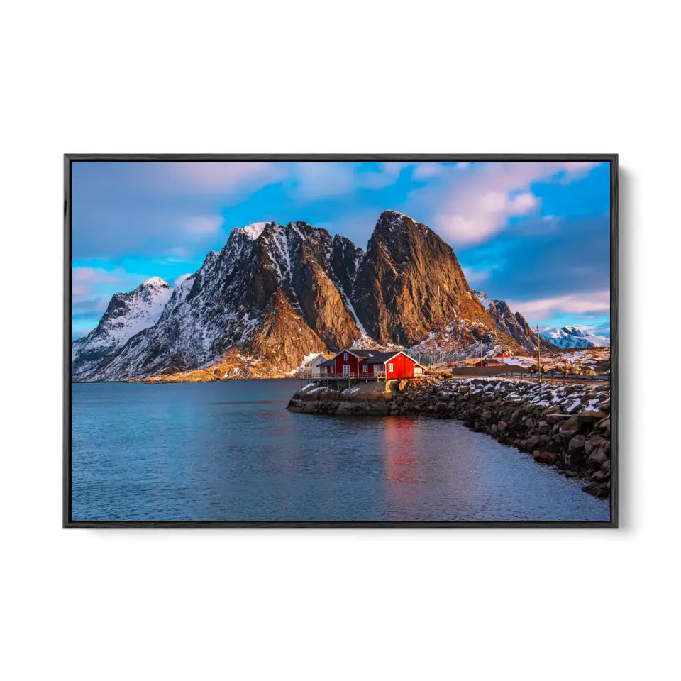 Morning view of Hamnoy fishing village