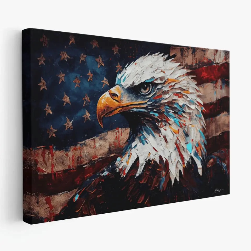 American Eagle on Grunge Flag