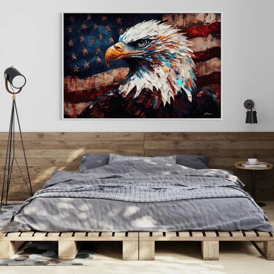 American Eagle on Grunge Flag