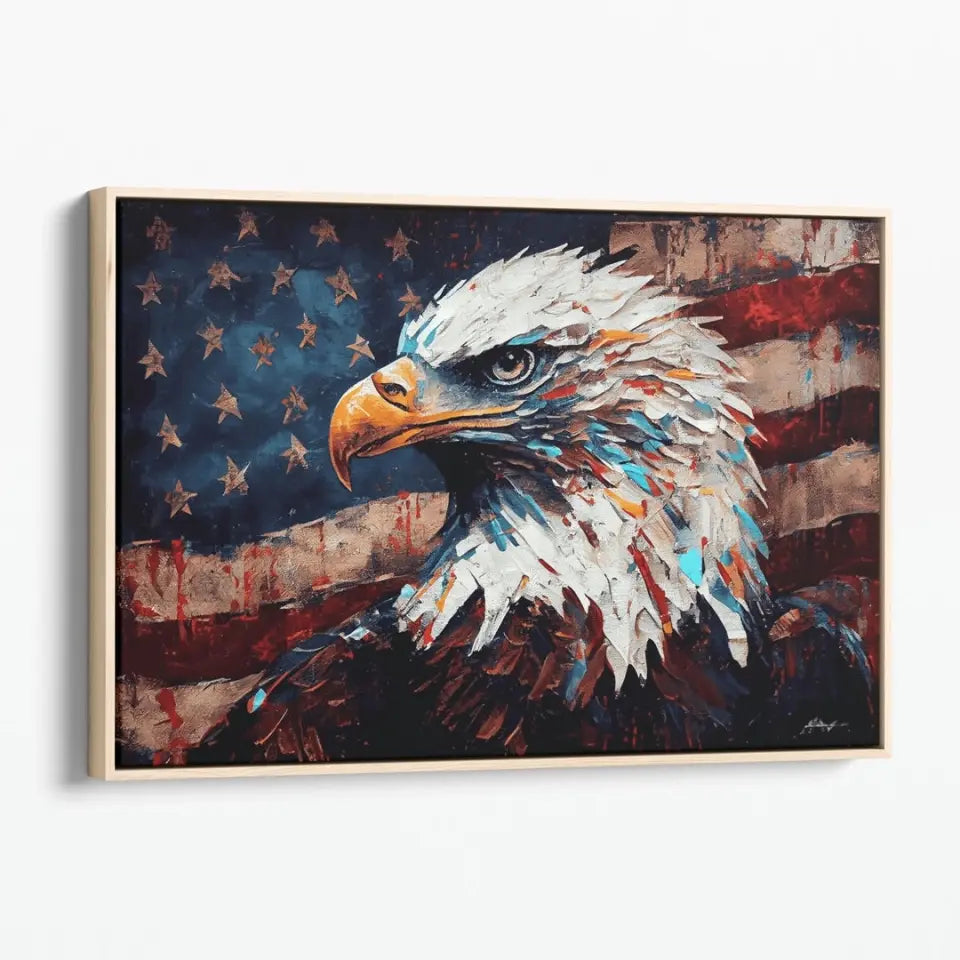 American Eagle on Grunge Flag