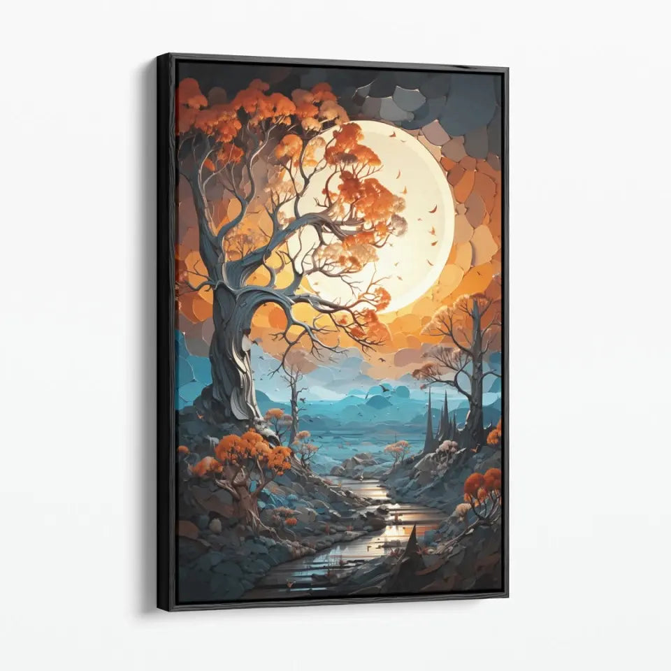 Multicolor autumn tree painting