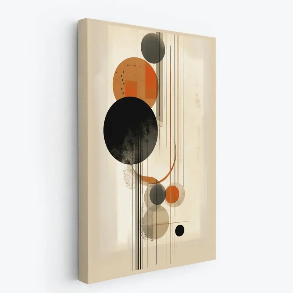 Modern Design Soft Lines and Orange Circles in Muted I