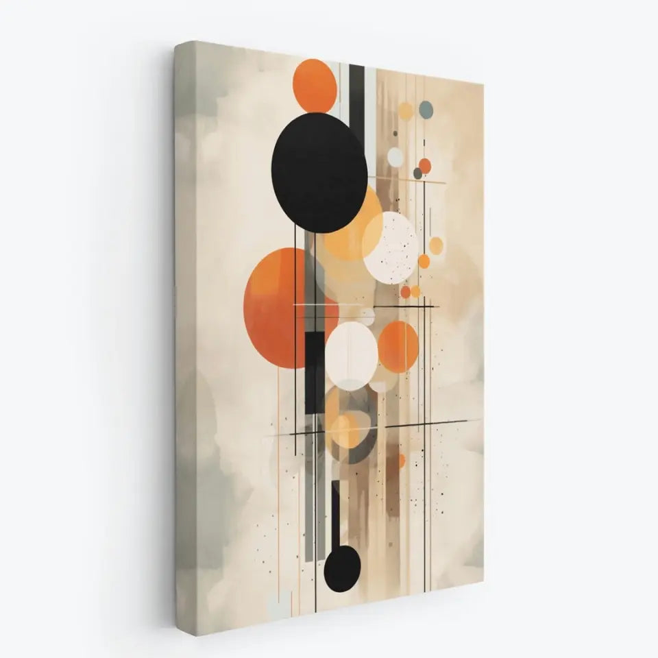 Modern Design Soft Lines and Orange Circles in Muted II