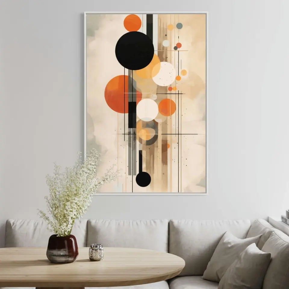 Modern Design Soft Lines and Orange Circles in Muted II