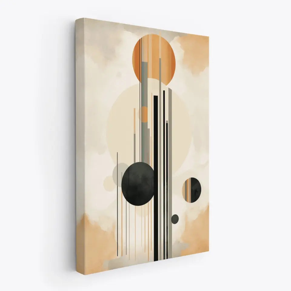 Modern Design Soft Lines and Orange Circles in Muted III