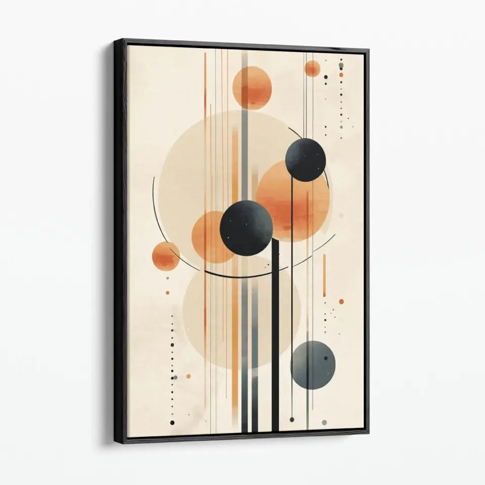 Modern Design Soft Lines and Orange Circles in Muted IV