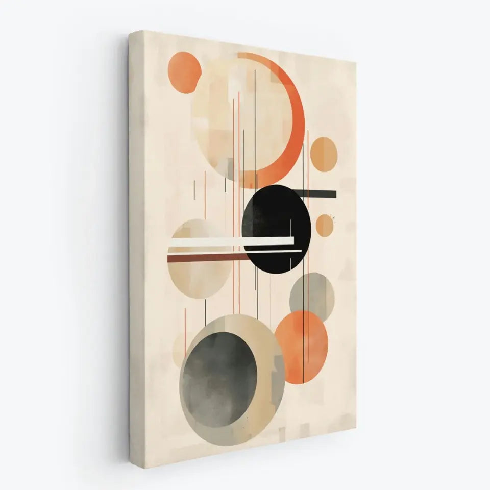 Modern Design Soft Lines and Orange Circles in Muted V