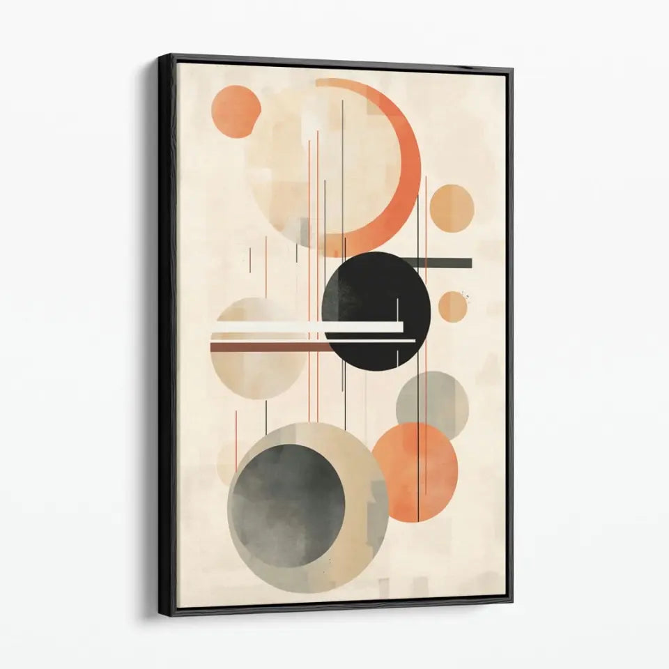 Modern Design Soft Lines and Orange Circles in Muted V