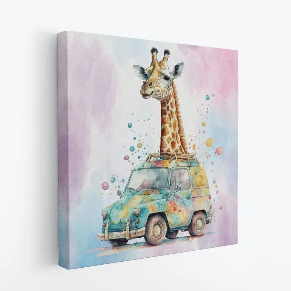 Car driving Giraffe